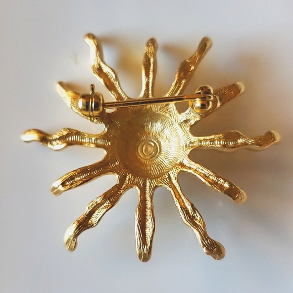 Anne Klein Vintage Celestial Gold Sun Stunner of a Brooch! 🌞 - Picture 3 of 4